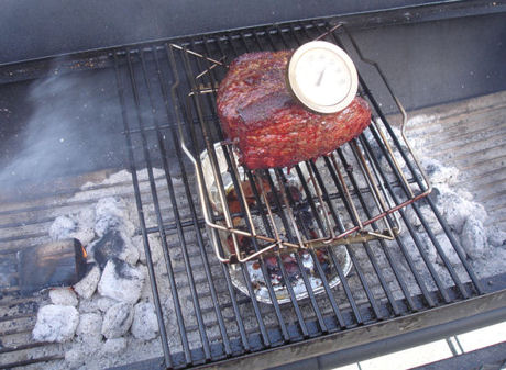 Smoking and Grilling a rump roast using the indirect method